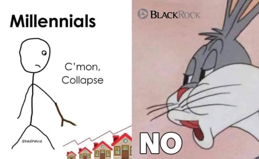 This meme is a humorous commentary on the financial crisis of 2008. The image shows a stick figure with a worried expression, followed by a cartoon of Bugs Bunny saying "What's up, Doc?" with a caption "In 2008, I lost my shirt. In 2023, I lost my house." The text "In 2008, I lost my shirt. In 2023, I lost my house." is not shown in the image, but it is a quote that is often used in the meme.